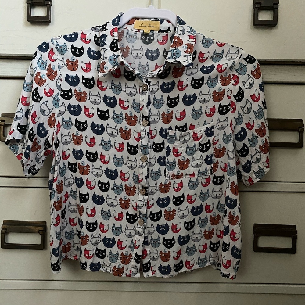 Crop button down shirt